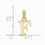 10K / 14K Yellow Gold Polished F Block Initial Charm - Product Photo