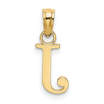 10K / 14K Yellow Gold Polished J Block Initial Charm - Product Photo