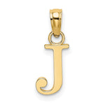 10K / 14K Yellow Gold Polished J Block Initial Charm - Product Photo