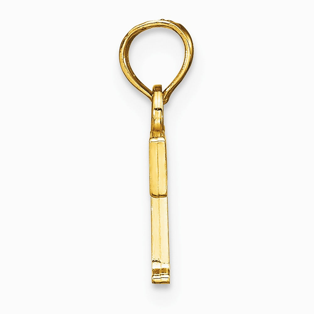 10K / 14K Yellow Gold Polished T Block Initial Charm - Product Photo