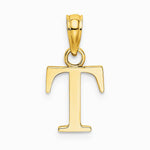 10K / 14K Yellow Gold Polished T Block Initial Charm - Product Photo