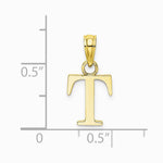 10K / 14K Yellow Gold Polished T Block Initial Charm - Product Photo