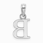 10K / 14K White Gold 10KW B Block Initial Charm - Product Photo
