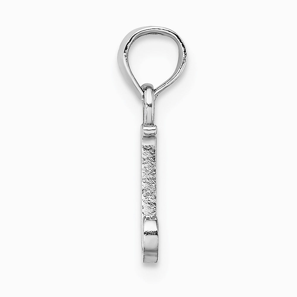 10K / 14K White Gold Polished J Block Initial Charm - Product Photo