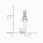10K / 14K White Gold Polished J Block Initial Charm - Product Photo