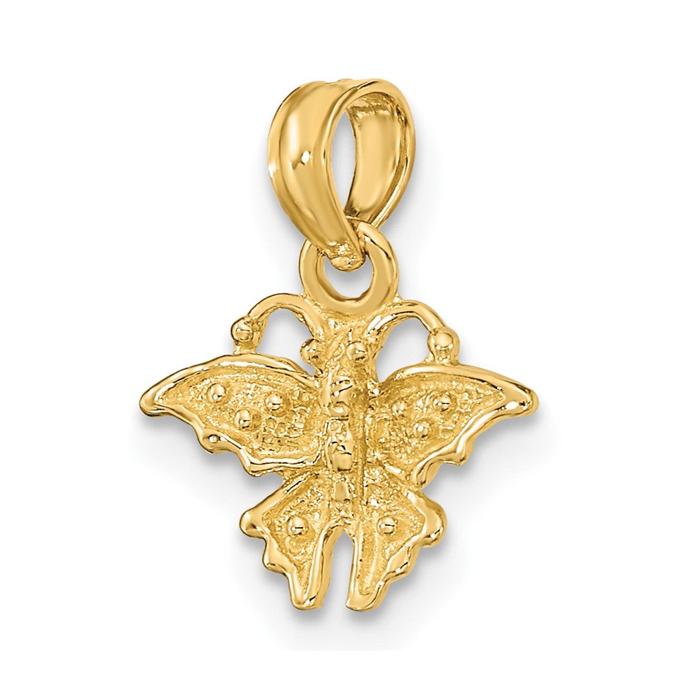 10K / 14K Yellow Gold Textured Mini Butterfly Charm - Product Photo