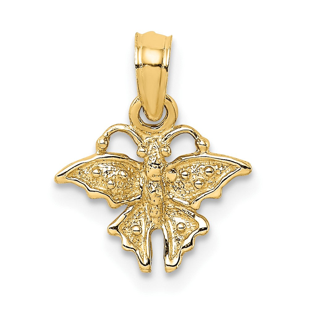 10K / 14K Yellow Gold Textured Mini Butterfly Charm - Product Photo
