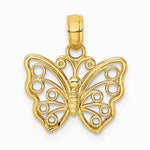 10K / 14K Yellow Gold Cut-Out Small Butterfly Charm - Product Photo