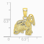 10K / 14K Yellow Gold 2-D Cocker Spaniel Dog Charm - Product Photo