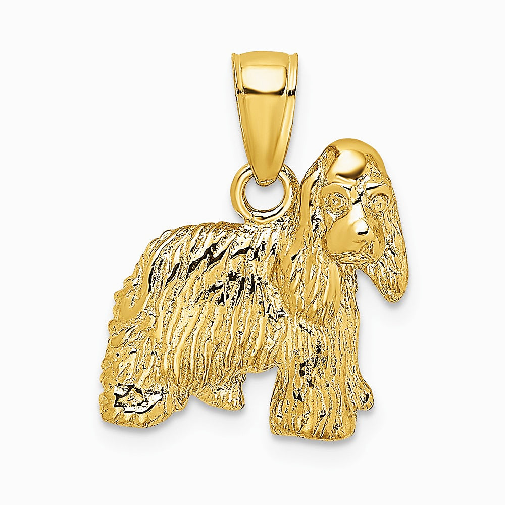 10K / 14K Yellow Gold 2-D Cocker Spaniel Dog Charm