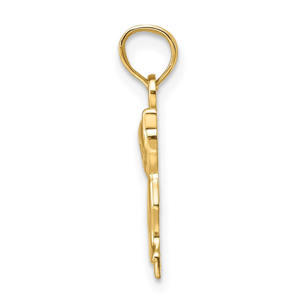 10K / 14K Yellow Gold Mini Sitting Kitten Charm - Product Photo