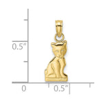 10K / 14K Yellow Gold Mini Sitting Kitten Charm - Product Photo