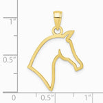 10K / 14K Yellow Gold Cut-Out Horse Head Profile Charm - Product Photo
