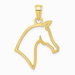 10K / 14K Yellow Gold Cut-Out Horse Head Profile Charm - Product Photo