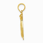 10K / 14K Yellow Gold 2-D Polished and Engraved Penguin Charm - Product Photo