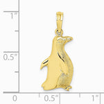 10K / 14K Yellow Gold 2-D Polished and Engraved Penguin Charm - Product Photo