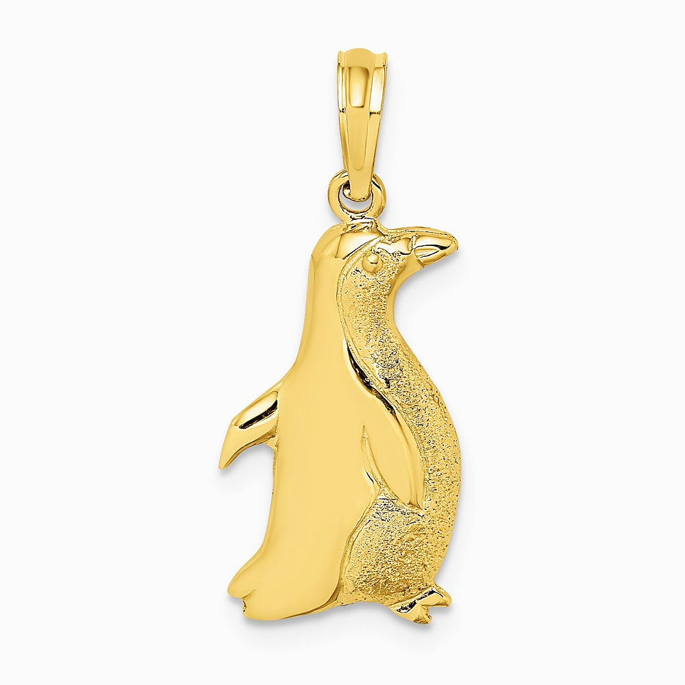 10K / 14K Yellow Gold 2-D Polished and Engraved Penguin Charm