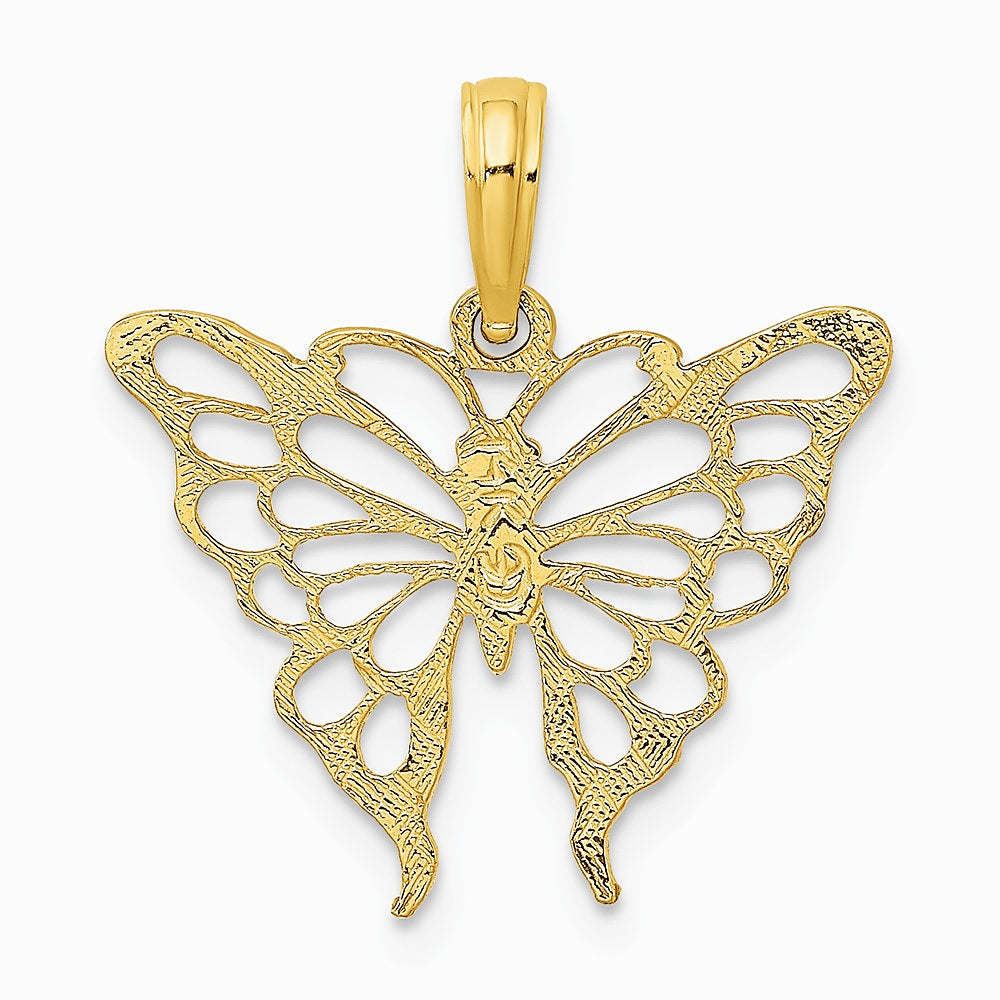 10K / 14K Yellow Gold Butterfly Charm - Product Photo