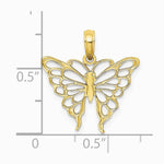 10K / 14K Yellow Gold Butterfly Charm - Product Photo