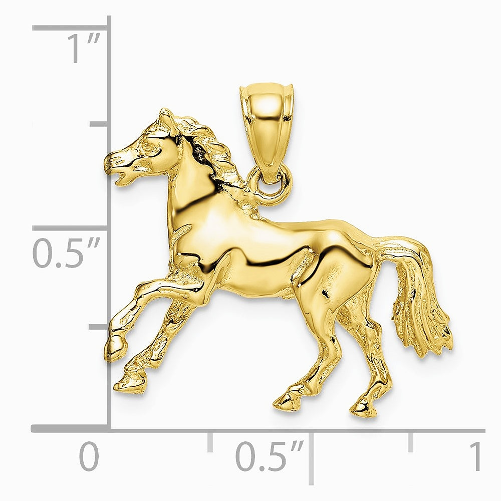 10K / 14K Yellow Gold 3-D Horse Charm - Product Photo