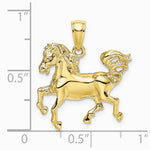 10K / 14K Yellow Gold 2-D Horse Charm - Product Photo