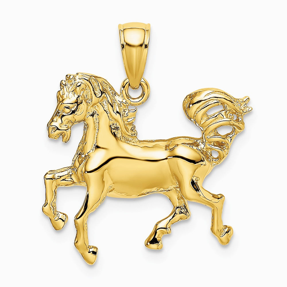 10K / 14K Yellow Gold 2-D Horse Charm - Product Photo