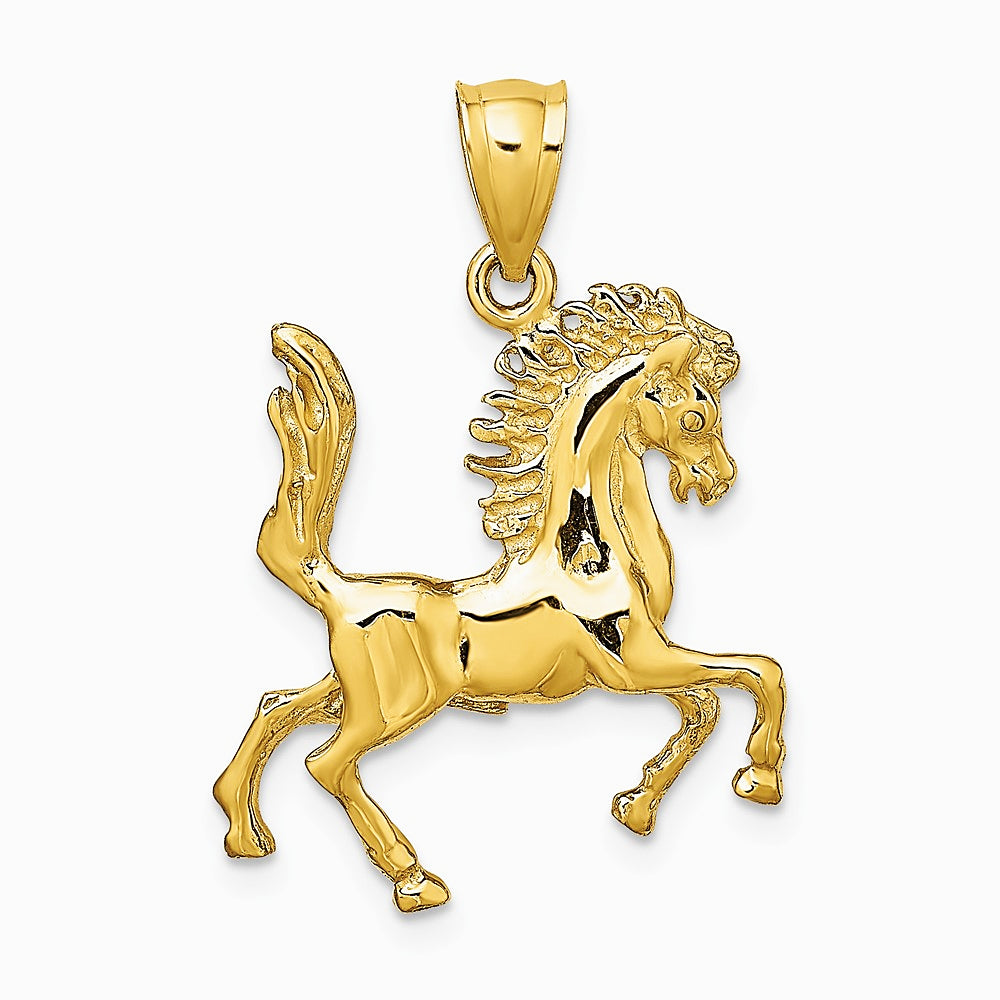 10K / 14K Yellow Gold 3-D Horse Charm - Product Photo