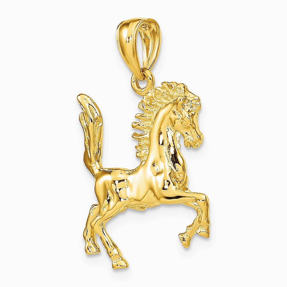 10K / 14K Yellow Gold 3-D Horse Charm - Product Photo