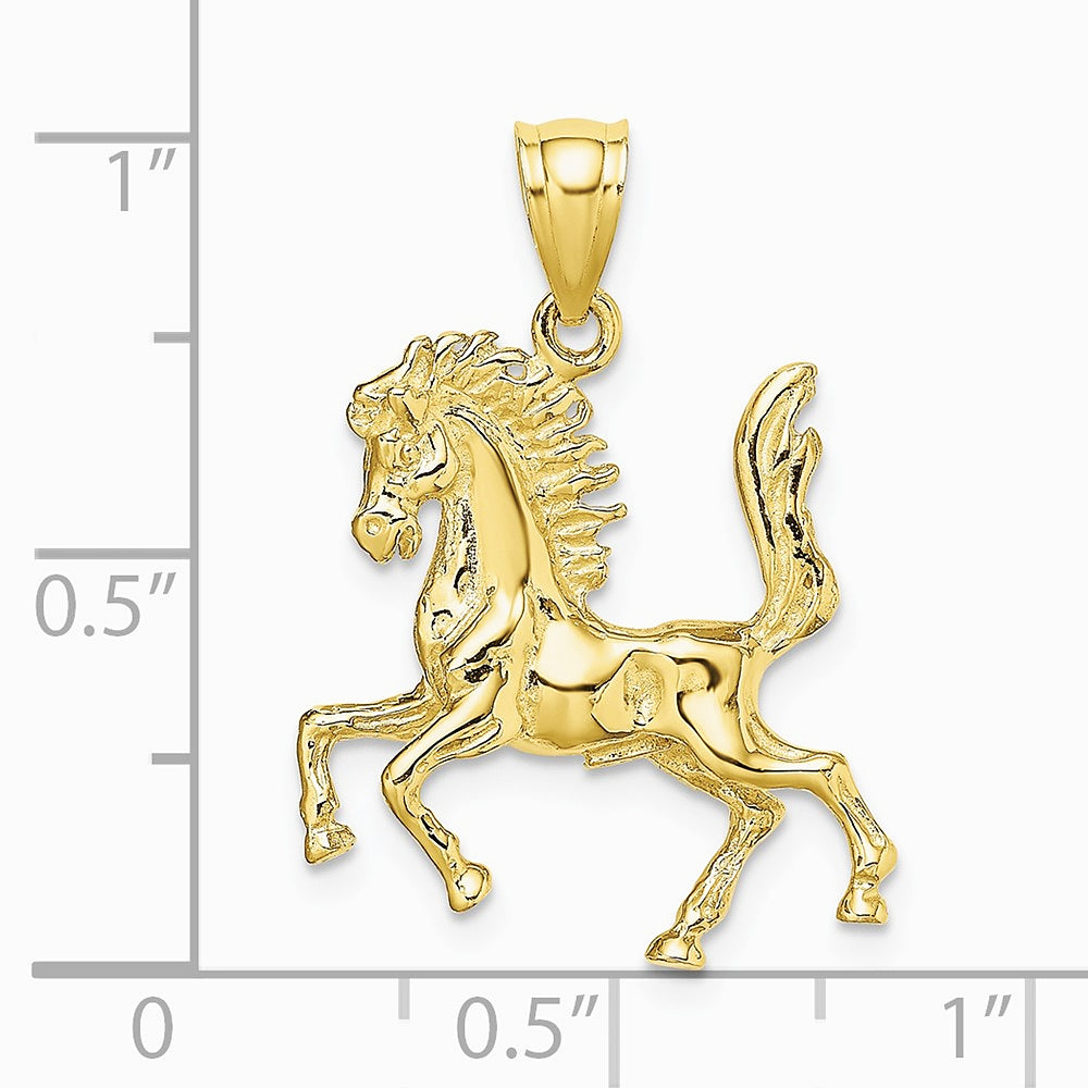 10K / 14K Yellow Gold 3-D Horse Charm - Product Photo
