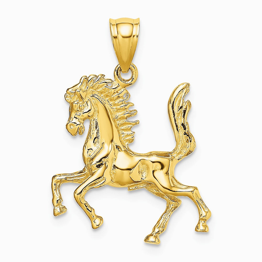 10K / 14K Yellow Gold 3-D Horse Charm - Product Photo