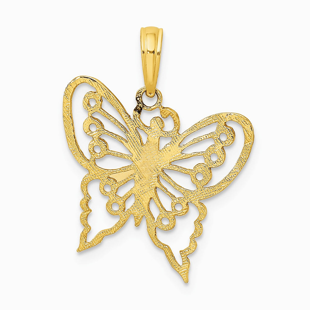 10K / 14K Yellow Gold Cut-Out Butterfly Charm - Product Photo