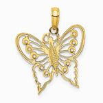 10K / 14K Yellow Gold Cut-Out Butterfly Charm - Product Photo