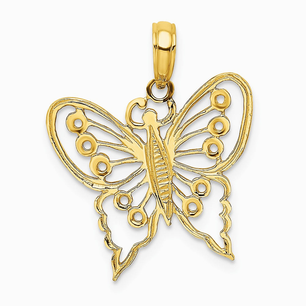 10K / 14K Yellow Gold Cut-Out Butterfly Charm - Product Photo