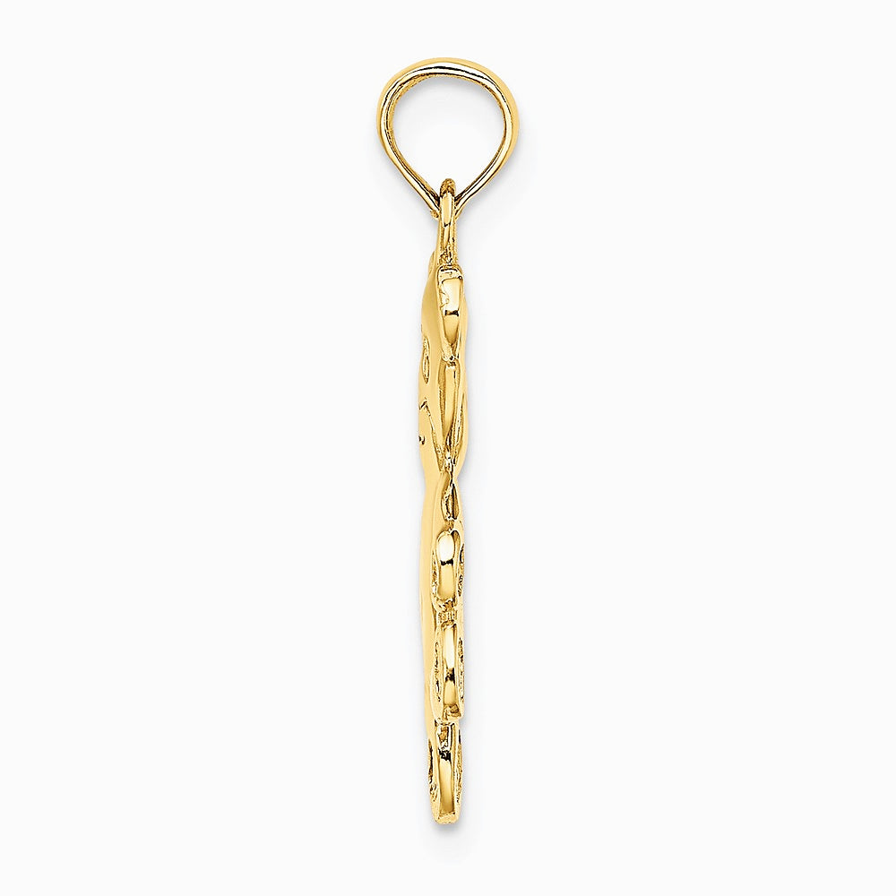 10K / 14K Yellow Gold Reversible Teddy Bear Charm - Product Photo