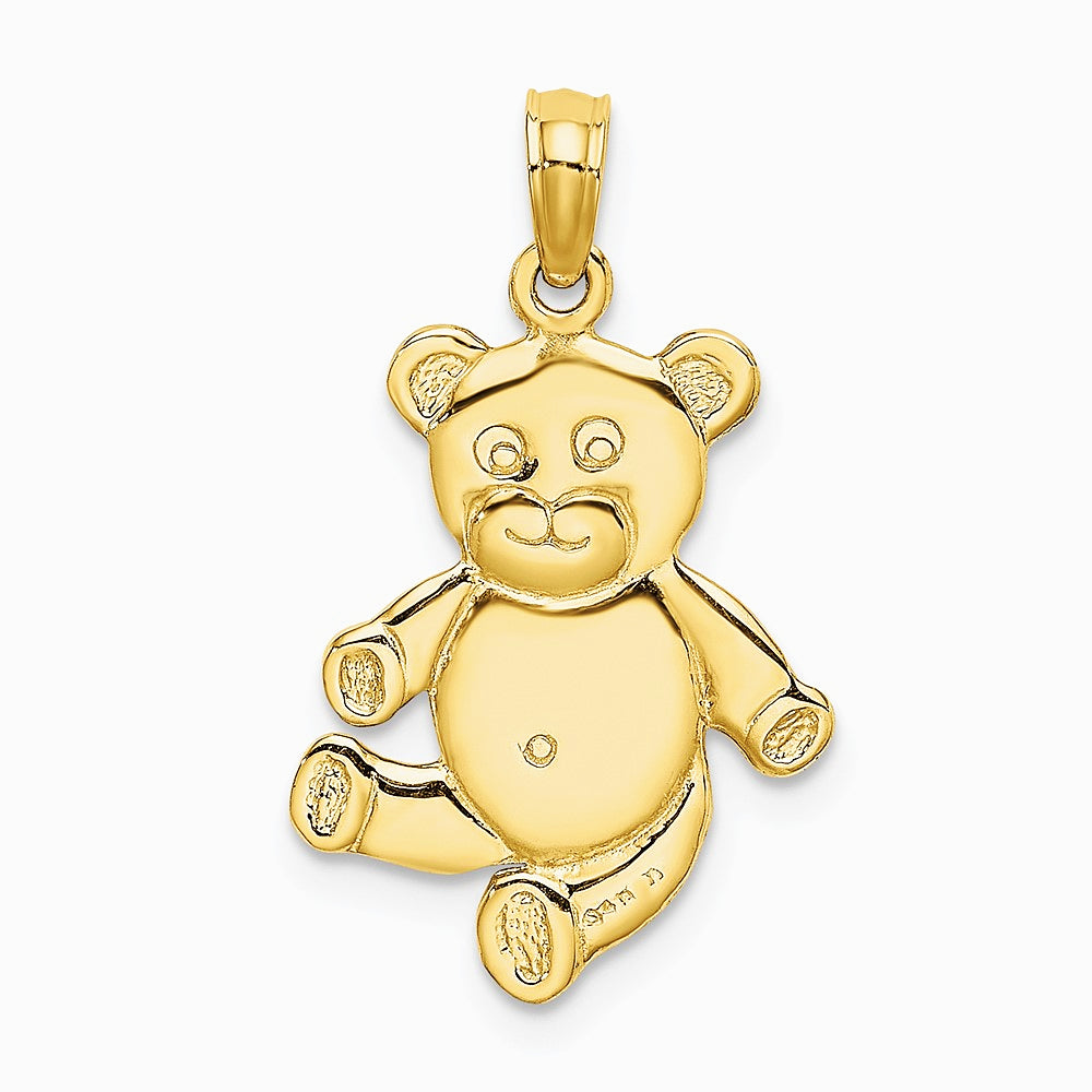 10K / 14K Yellow Gold Reversible Teddy Bear Charm - Product Photo