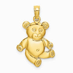 10K / 14K Yellow Gold Reversible Teddy Bear Charm - Product Photo