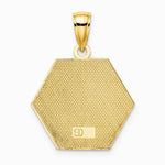 10K / 14K Yellow Gold Enameled Medical Disc Pendant - Product Photo