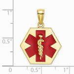 10K / 14K Yellow Gold Enameled Medical Disc Pendant - Product Photo