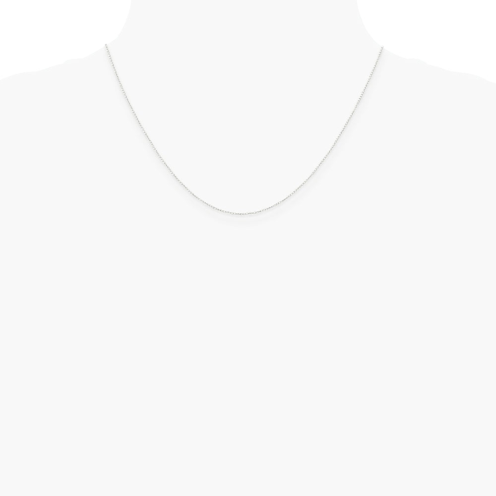 10K White Gold .42mm Carded Curb Chain Necklace 16"-24" - Product Photo