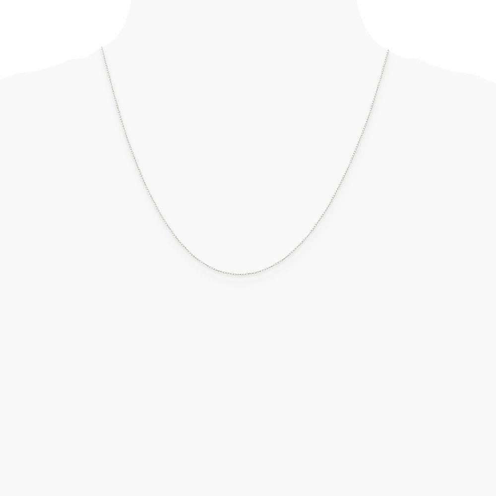10K White Gold .42mm Carded Curb Chain Necklace 16"-24" - Product Photo