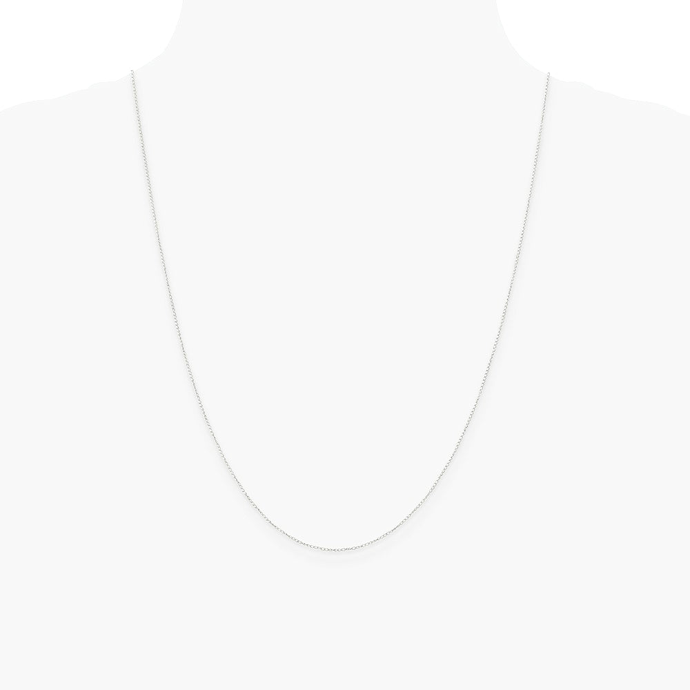 10K White Gold .42mm Carded Curb Chain Necklace 16"-24" - Product Photo