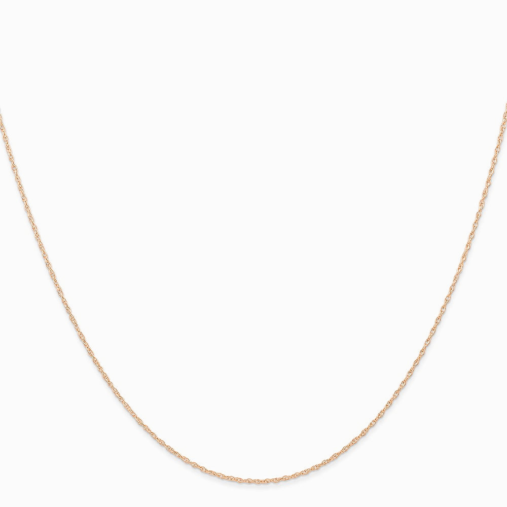 10K Rose Gold .6 mm Carded Cable Rope Chain Necklace 16"-24" - Product Photo