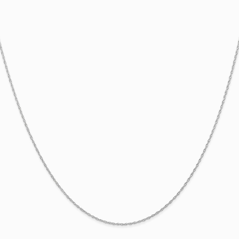 10K White Gold .6 mm Carded Cable Rope Chain - Product Photo