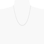 10K White Gold .6 mm Carded Cable Rope Chain Necklace 16"-24" - Product Photo