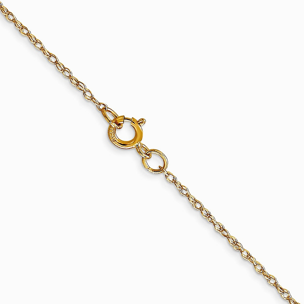 10K Yellow Gold .6 mm Carded Cable Rope Chain - Product Photo