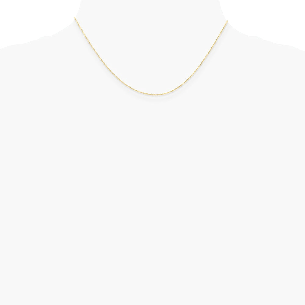 10K Yellow Gold .6 mm Carded Cable Rope Chain Necklace 16"-24" - Product Photo