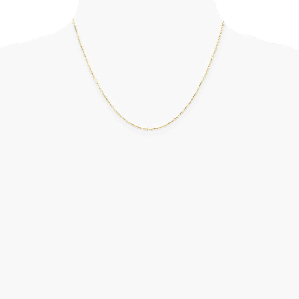 10K Yellow Gold .6 mm Carded Cable Rope Chain Necklace 16"-24" - Product Photo