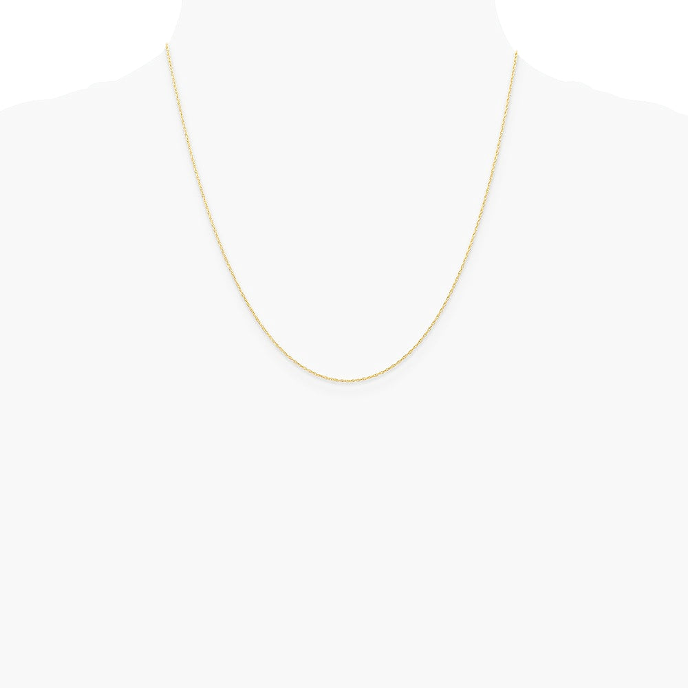 10K Yellow Gold .6 mm Carded Cable Rope Chain Necklace 16"-24" - Product Photo