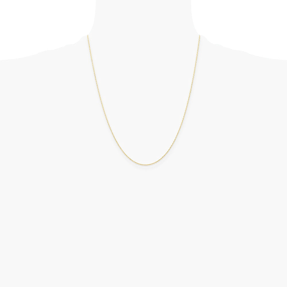 10K Yellow Gold .6 mm Carded Cable Rope Chain Necklace 16"-24" - Product Photo