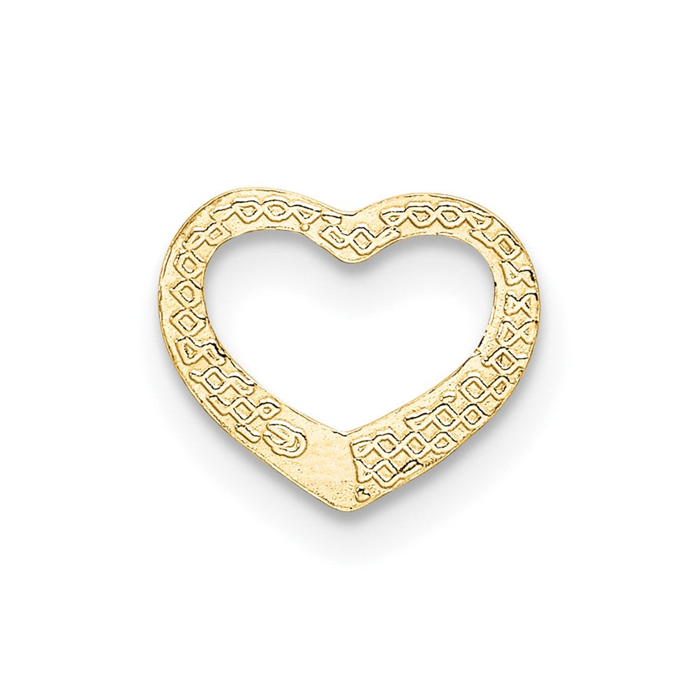 10K / 14K Yellow Gold Polished Mini Floating Heart Slide - Product Photo
